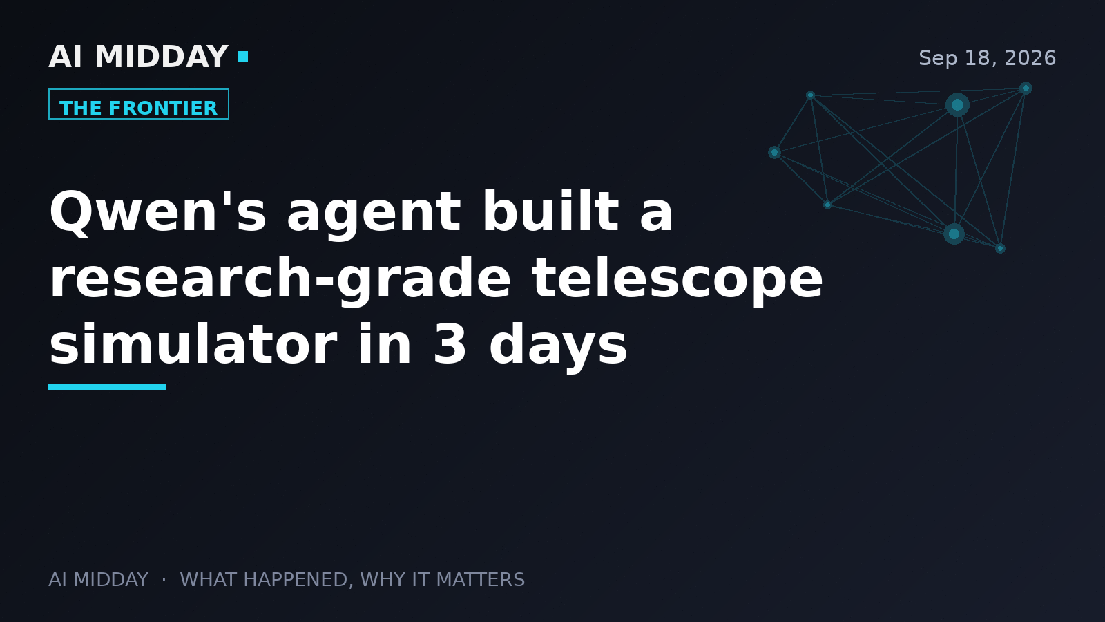 Qwen's agent built a research-grade telescope simulator in 3 days
