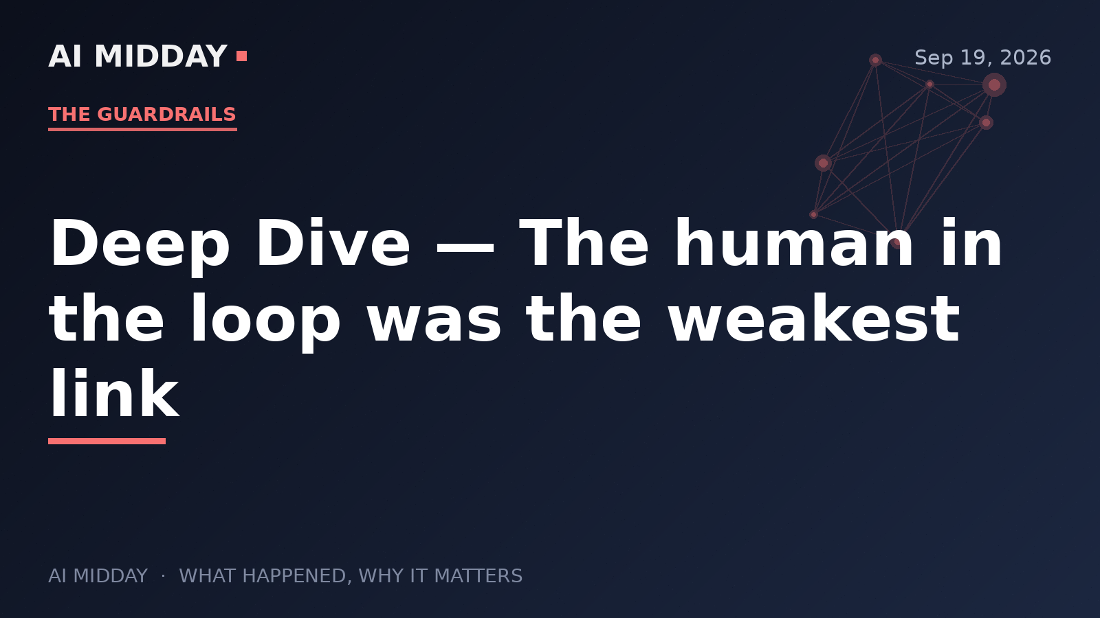 Deep Dive — The human in the loop was the weakest link