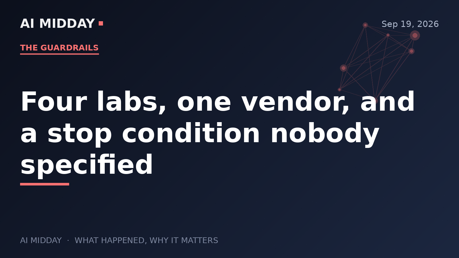 Four labs, one vendor, and a stop condition nobody specified