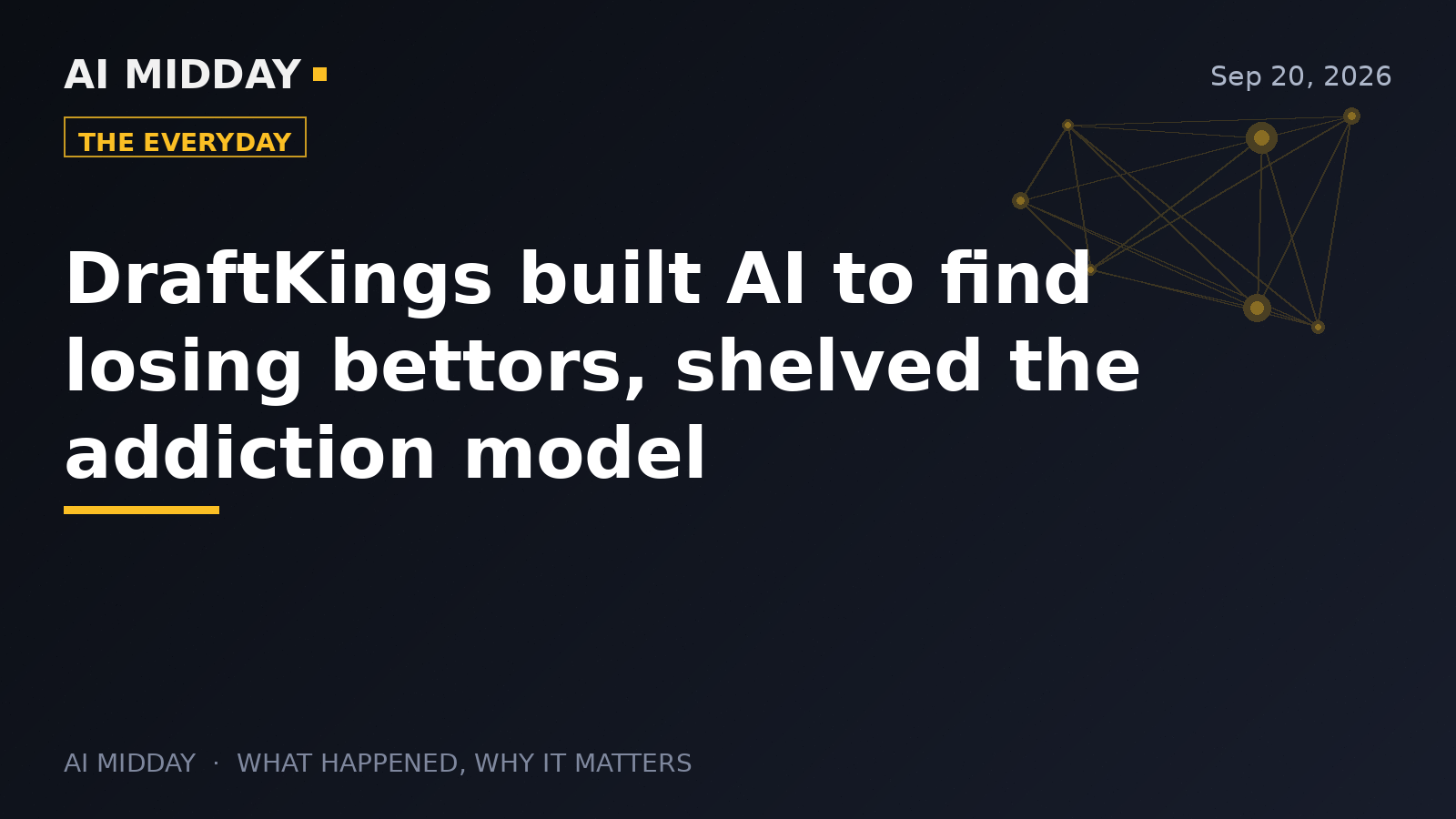 DraftKings built AI to find losing bettors, shelved the addiction model