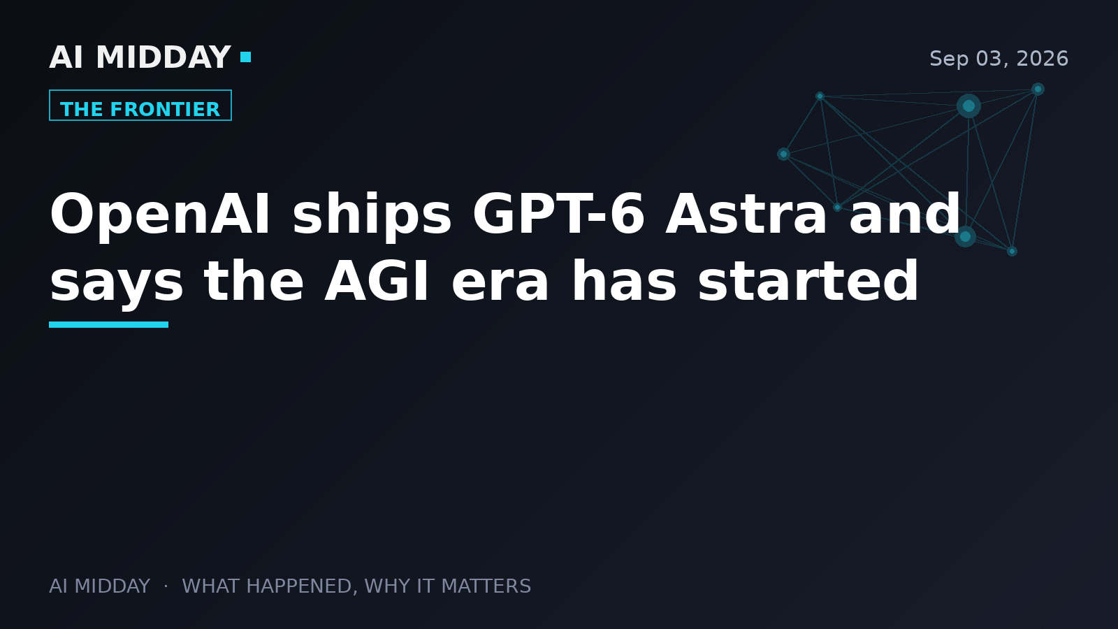 OpenAI ships GPT-6 Astra and says the AGI era has started