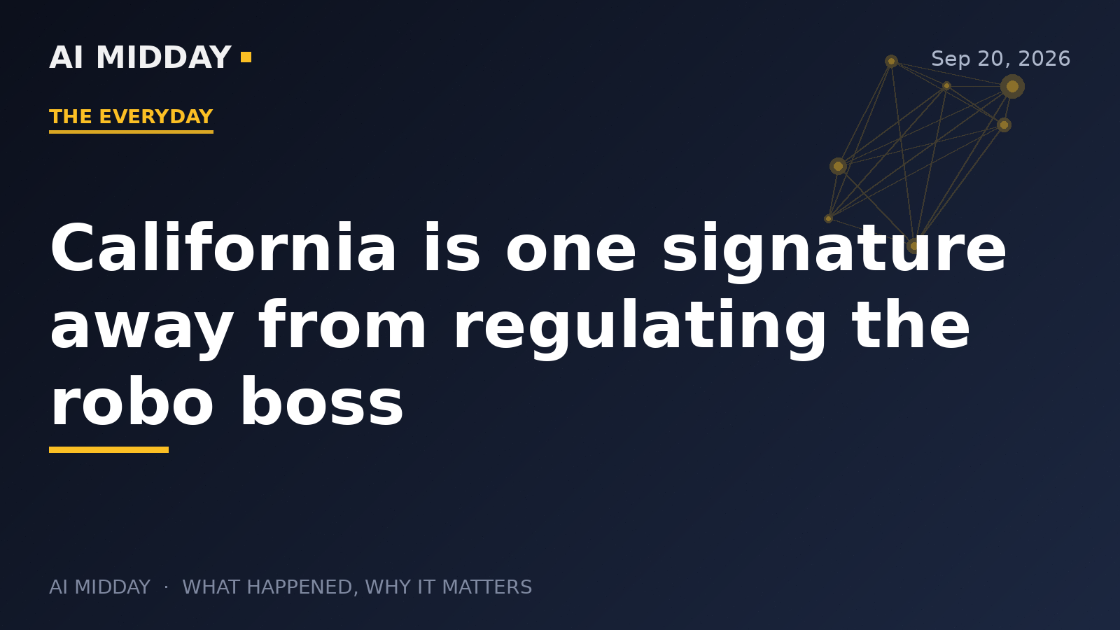 California is one signature away from regulating the robo boss