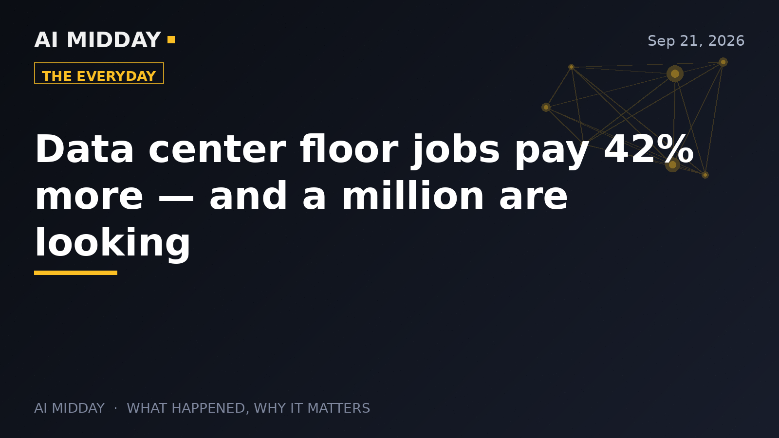 Data center floor jobs pay 42% more — and a million are looking