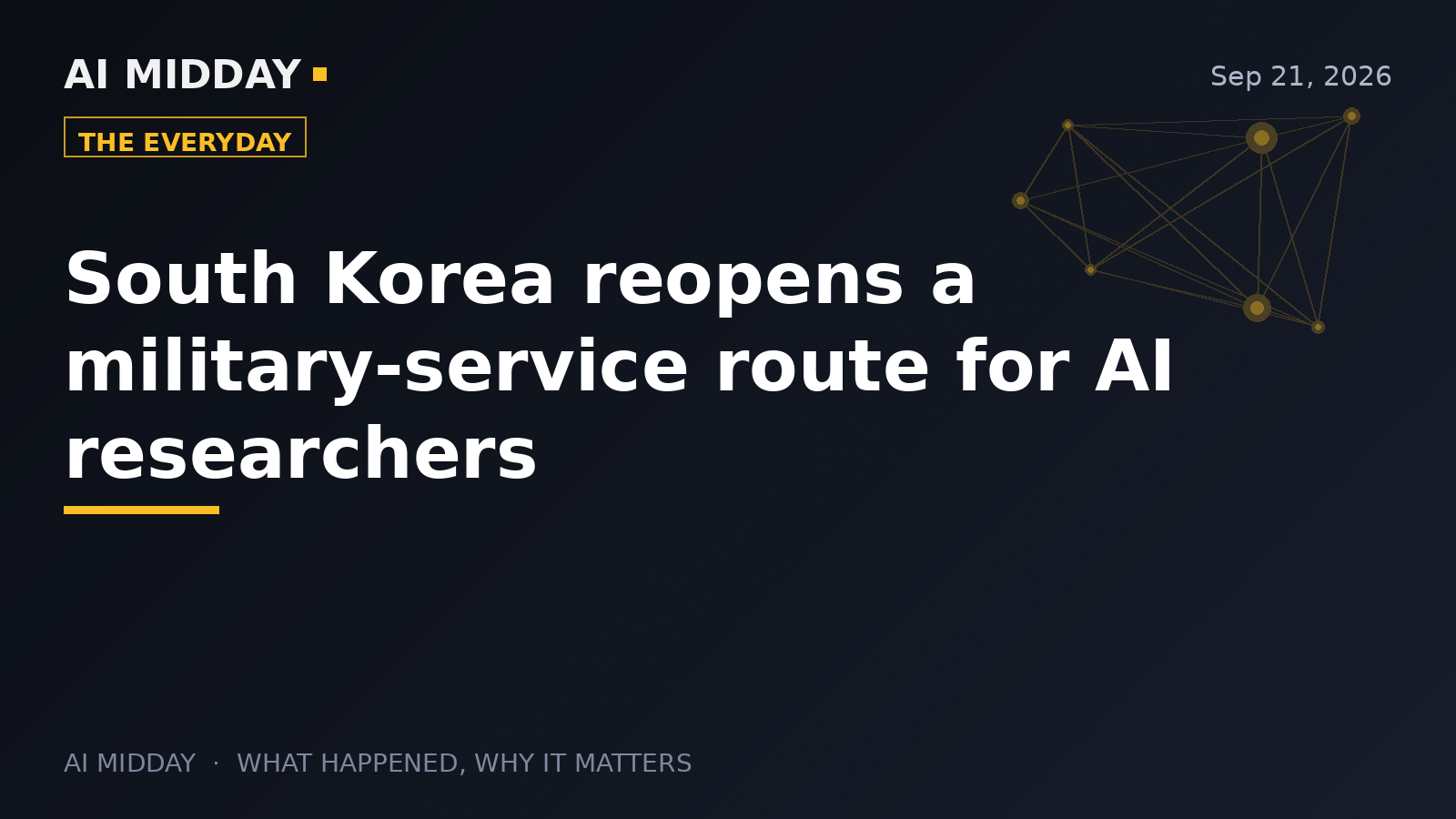 South Korea reopens a military-service route for AI researchers