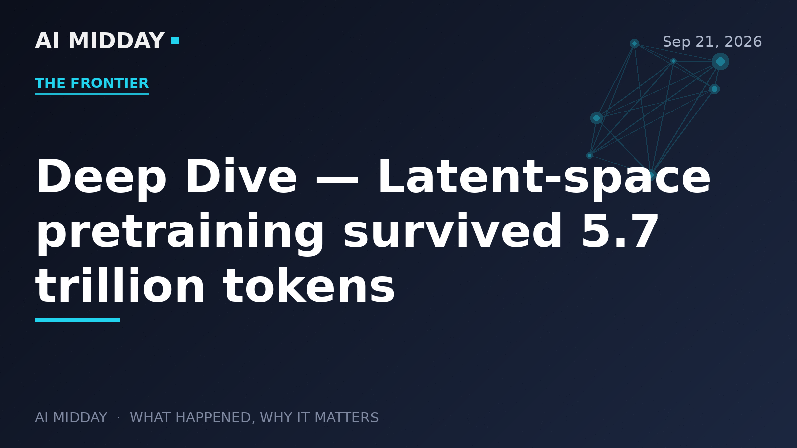 Deep Dive — Latent-space pretraining survived 5.7 trillion tokens