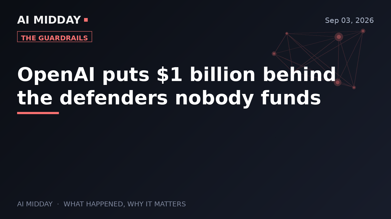 OpenAI puts $1 billion behind the defenders nobody funds