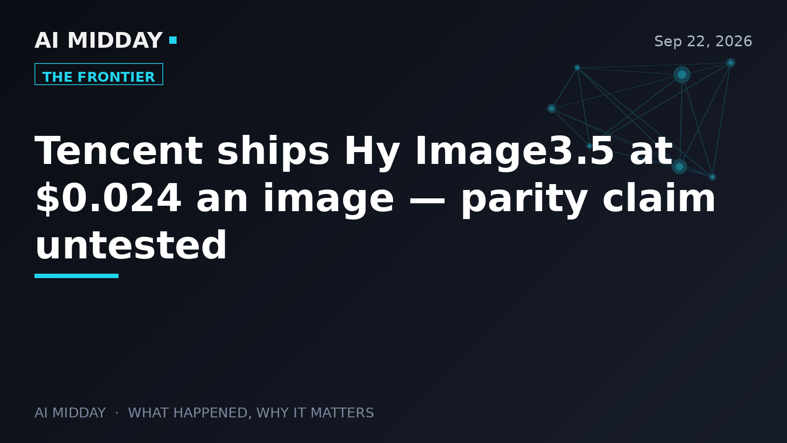 Tencent ships Hy Image3.5 at $0.024 an image — parity claim untested