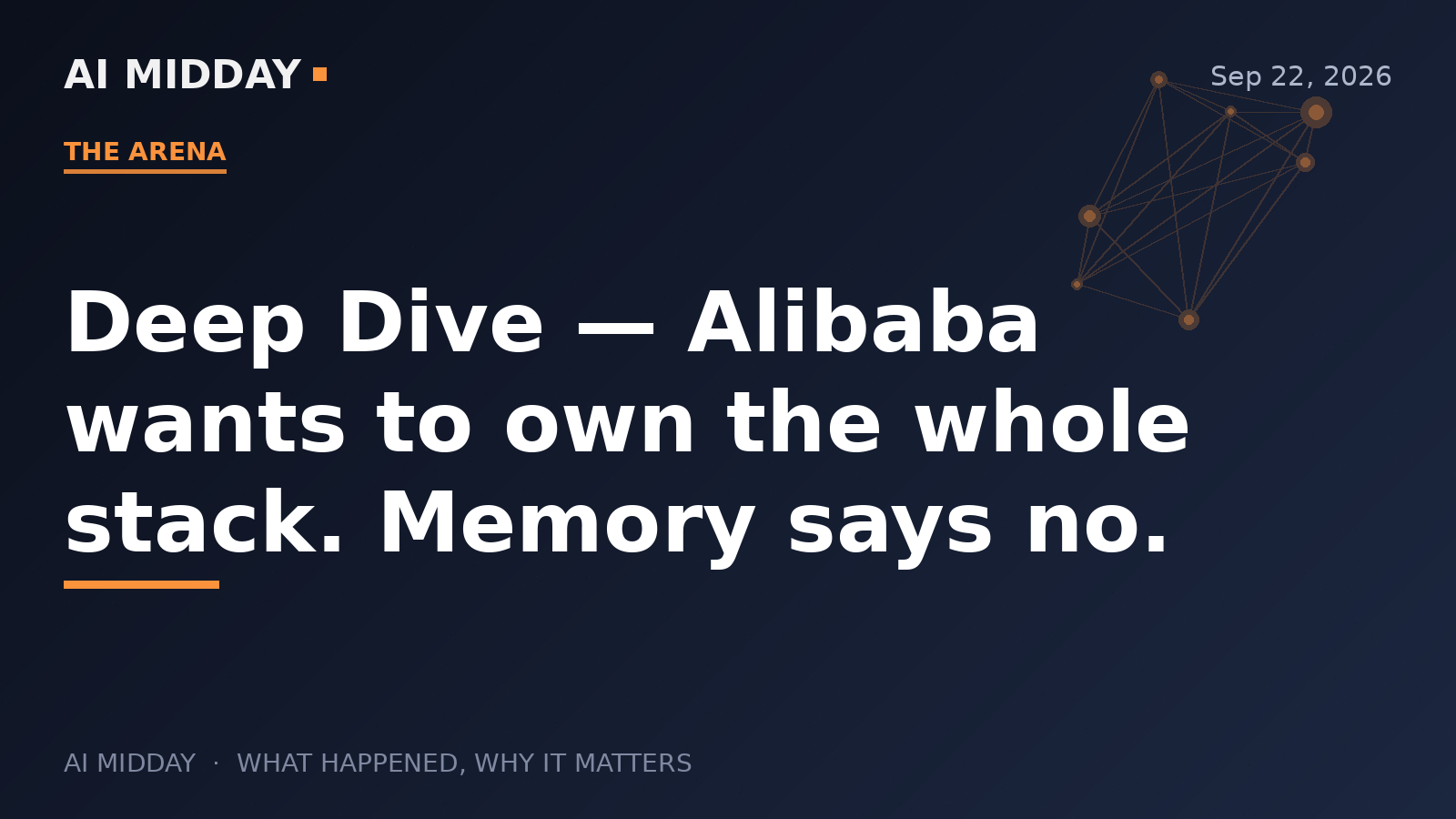 Deep Dive — Alibaba wants to own the whole stack. Memory says no.