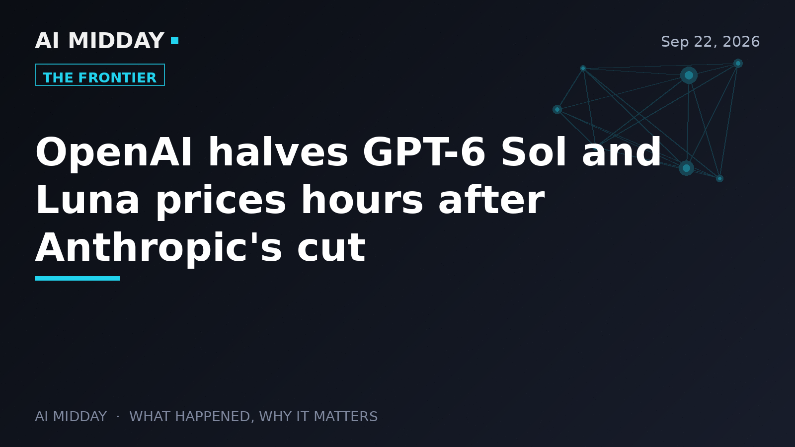 OpenAI halves GPT-6 Sol and Luna prices hours after Anthropic's cut