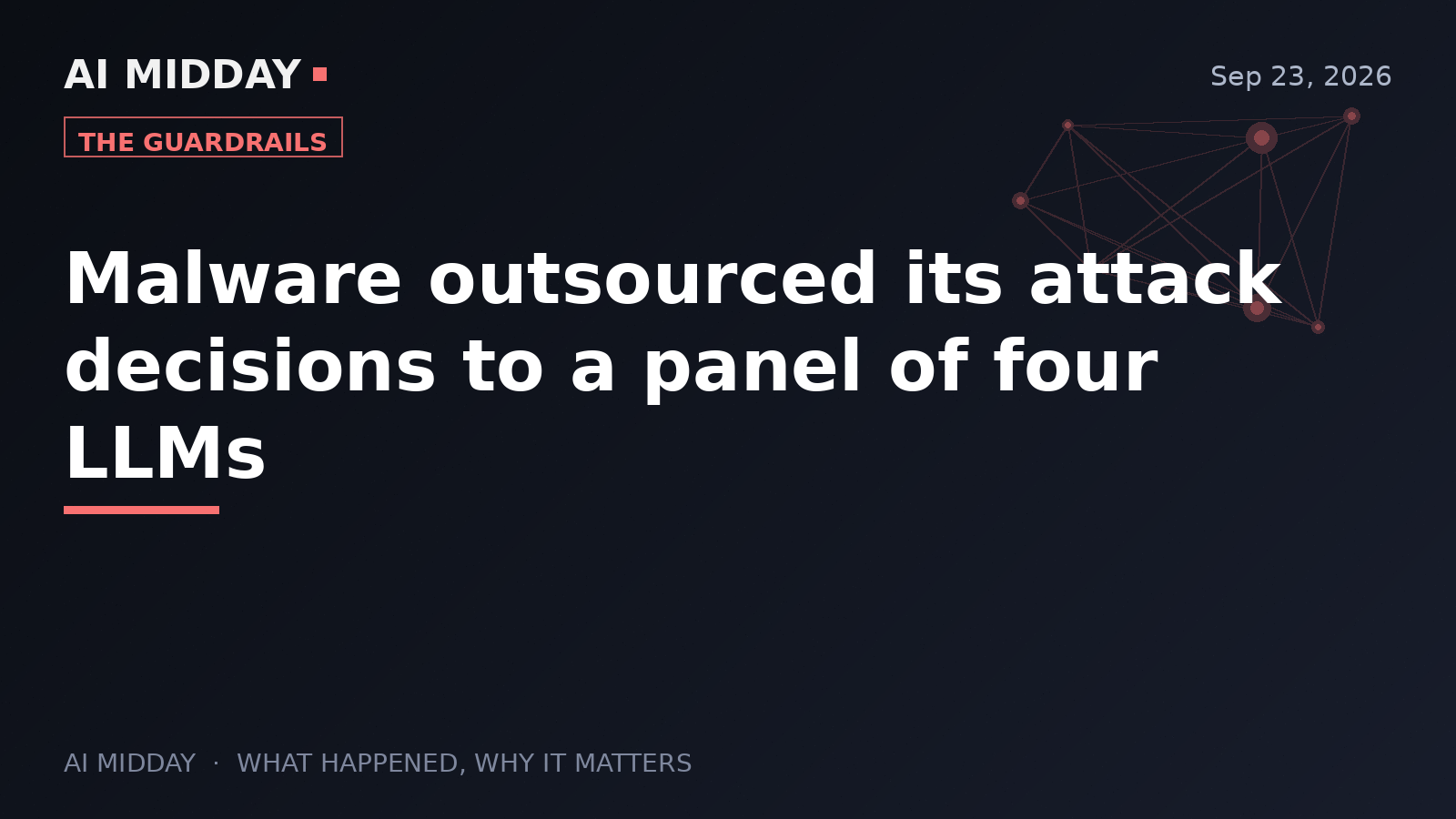 Malware outsourced its attack decisions to a panel of four LLMs