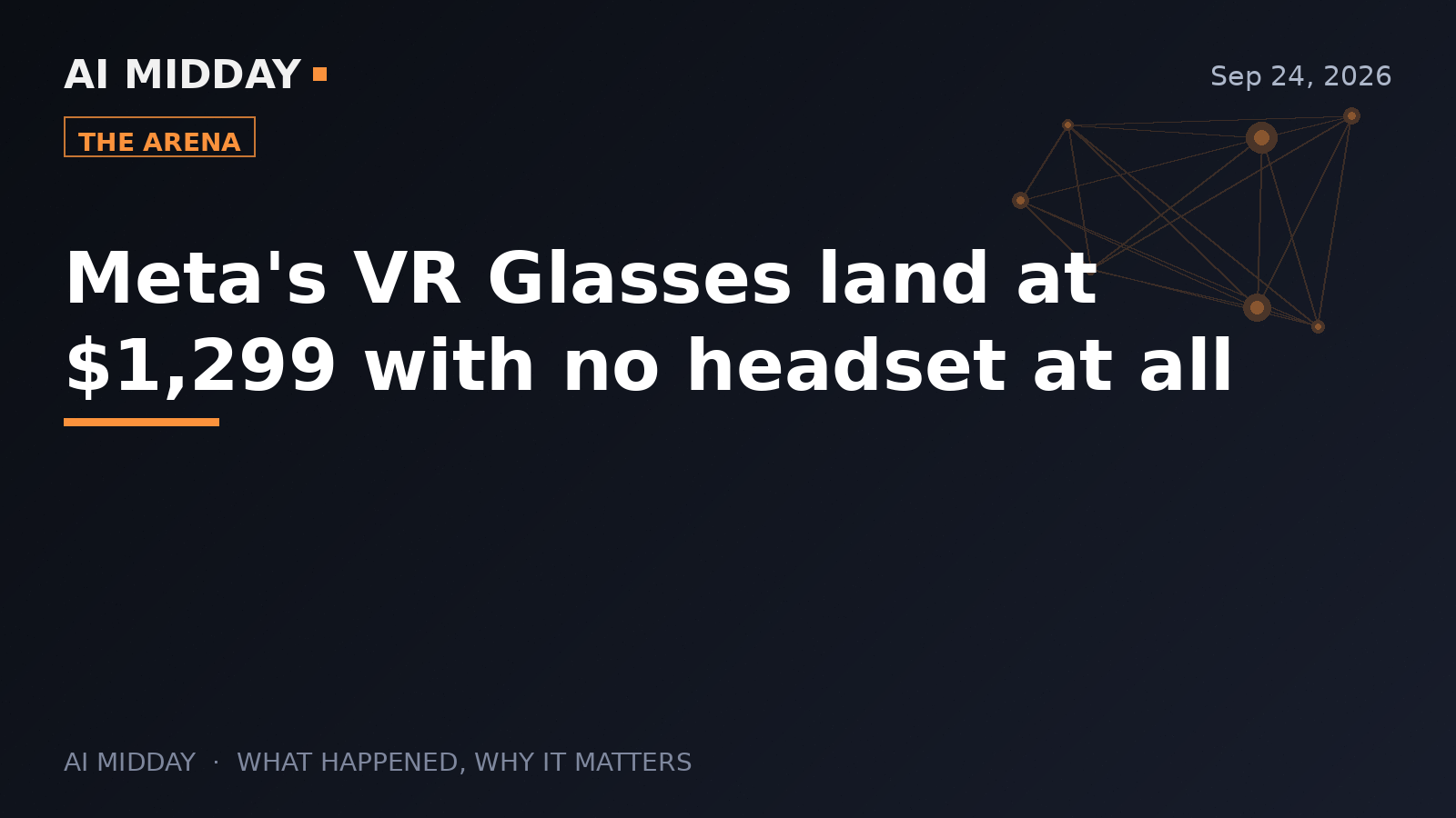 Meta's VR Glasses land at $1,299 with no headset at all