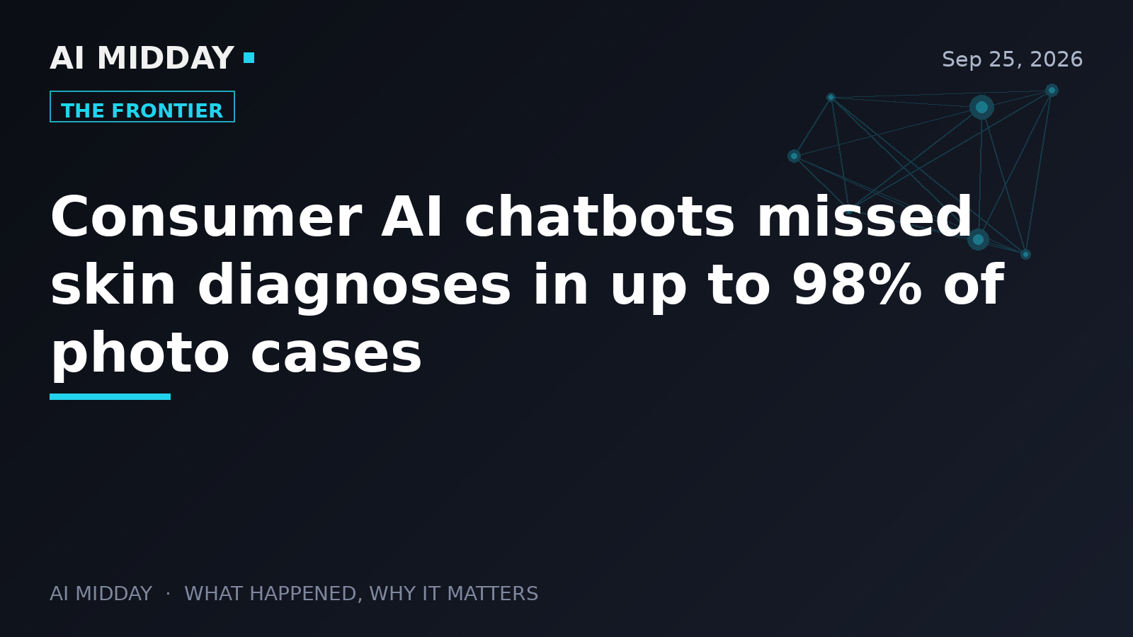 Consumer AI chatbots missed skin diagnoses in up to 98% of photo cases