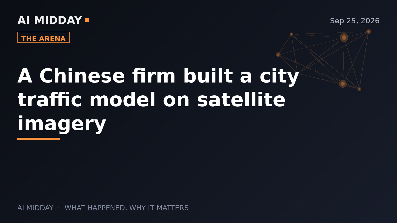 A Chinese firm built a city traffic model on satellite imagery