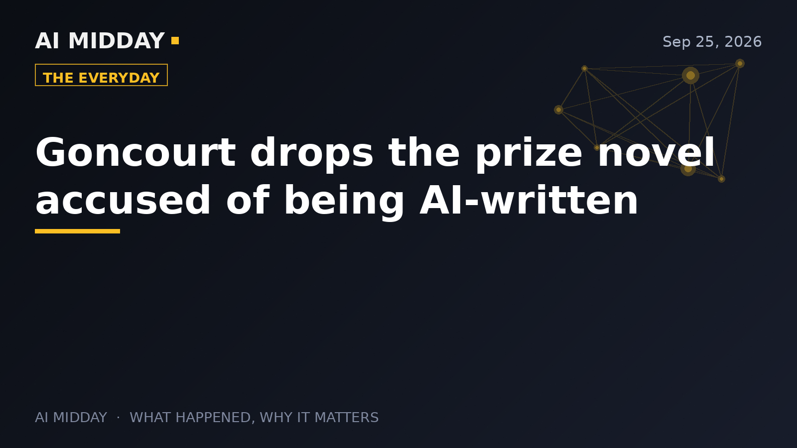 Goncourt drops the prize novel accused of being AI-written