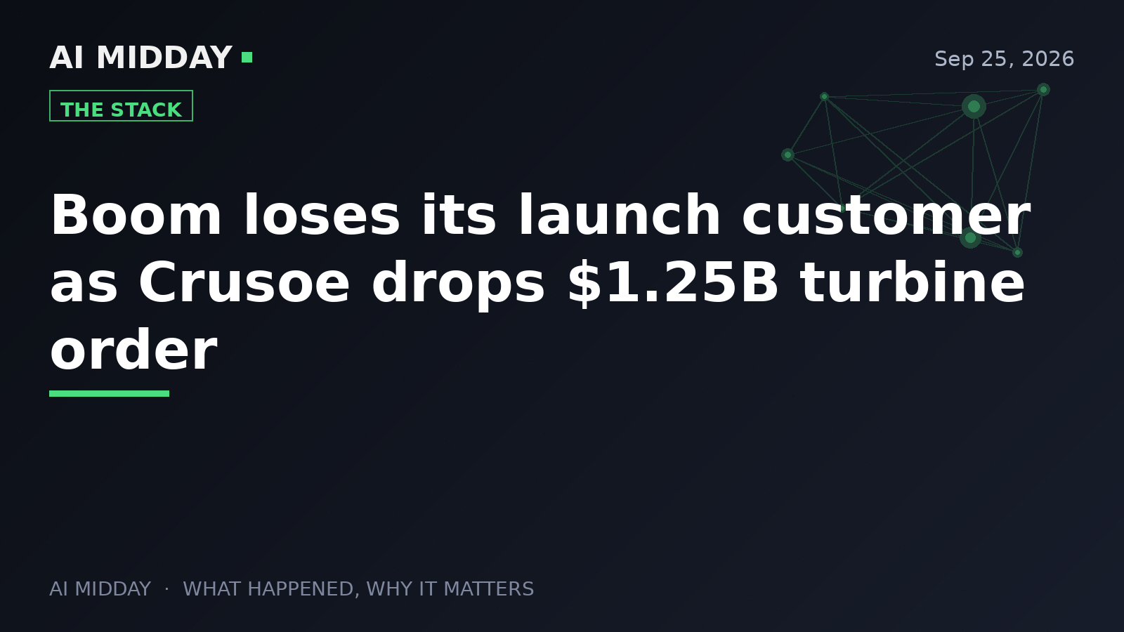 Boom loses its launch customer as Crusoe drops $1.25B turbine order