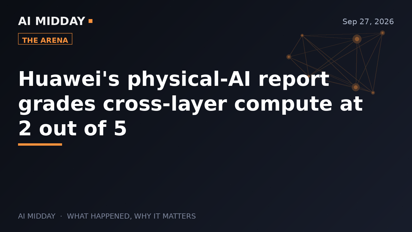 Huawei's physical-AI report grades cross-layer compute at 2 out of 5