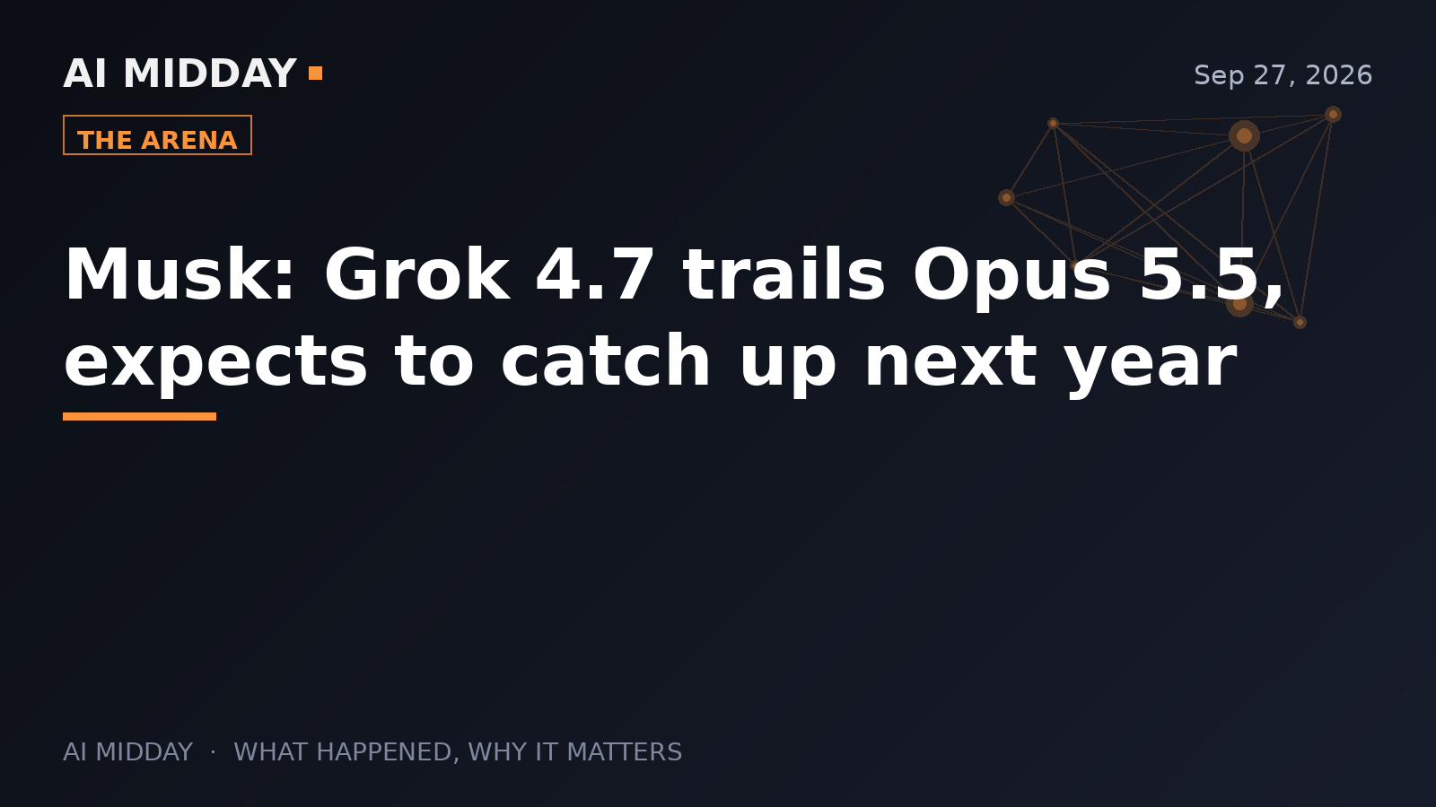 Musk: Grok 4.7 trails Opus 5.5, expects to catch up next year