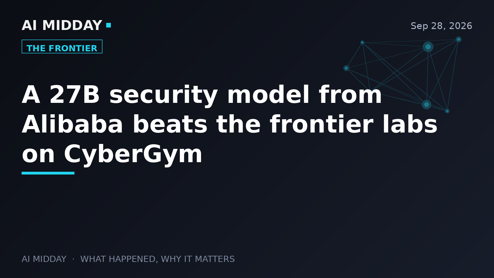A 27B security model from Alibaba beats the frontier labs on CyberGym