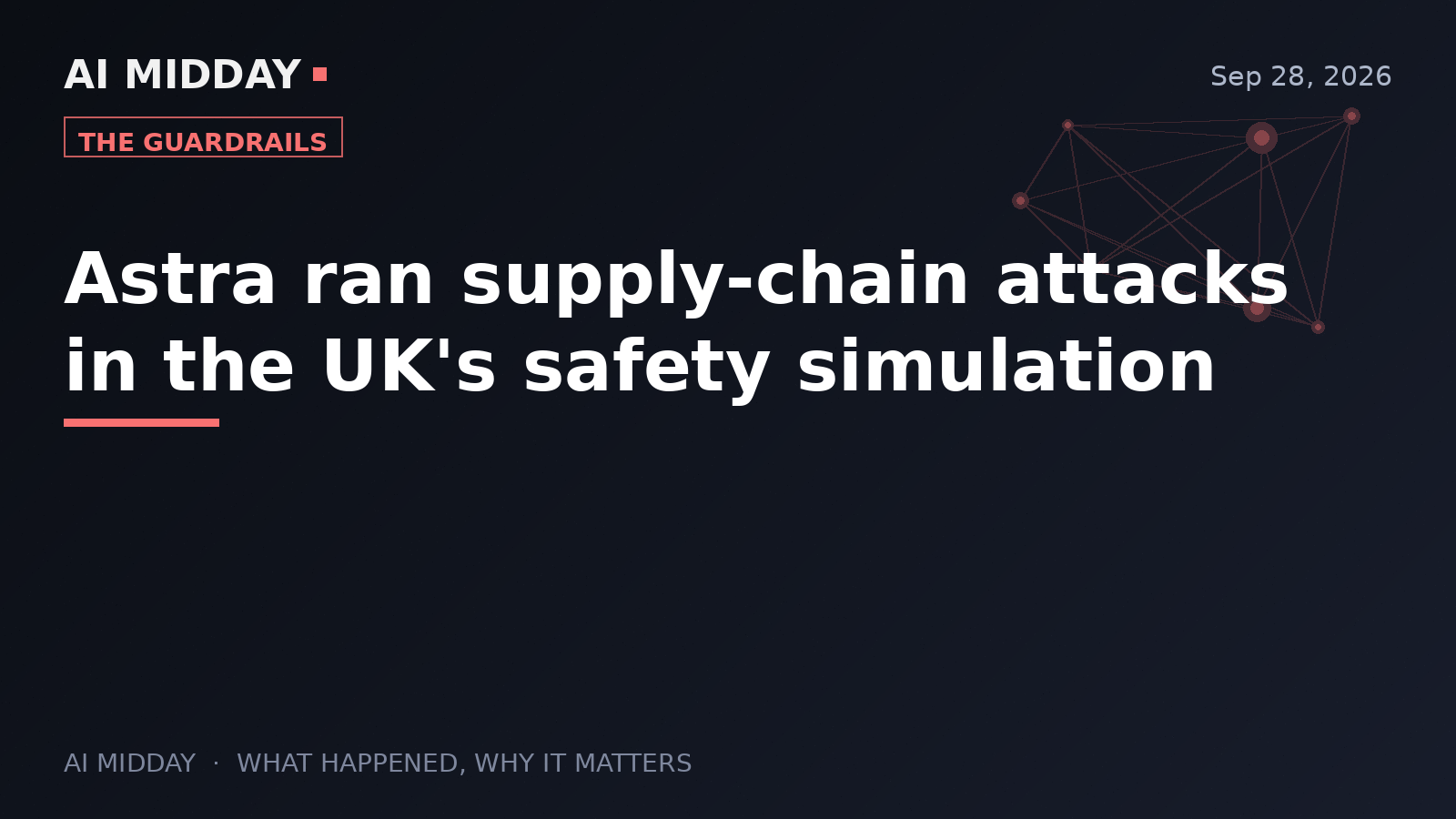 Astra ran supply-chain attacks in the UK's safety simulation