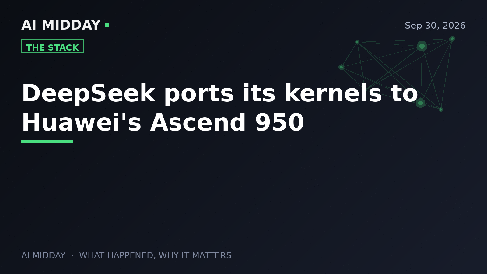 DeepSeek ports its kernels to Huawei's Ascend 950