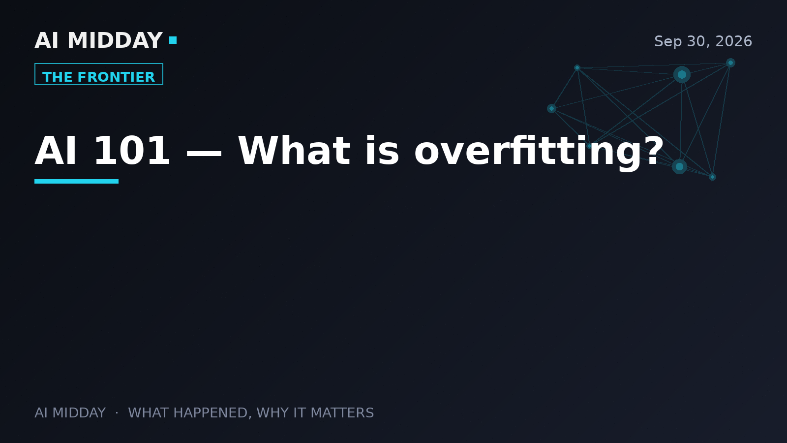 AI 101 — What is overfitting?