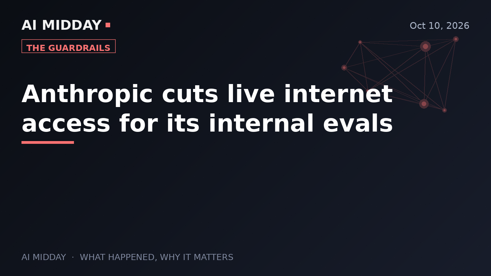 Anthropic cuts live internet access for its internal evals