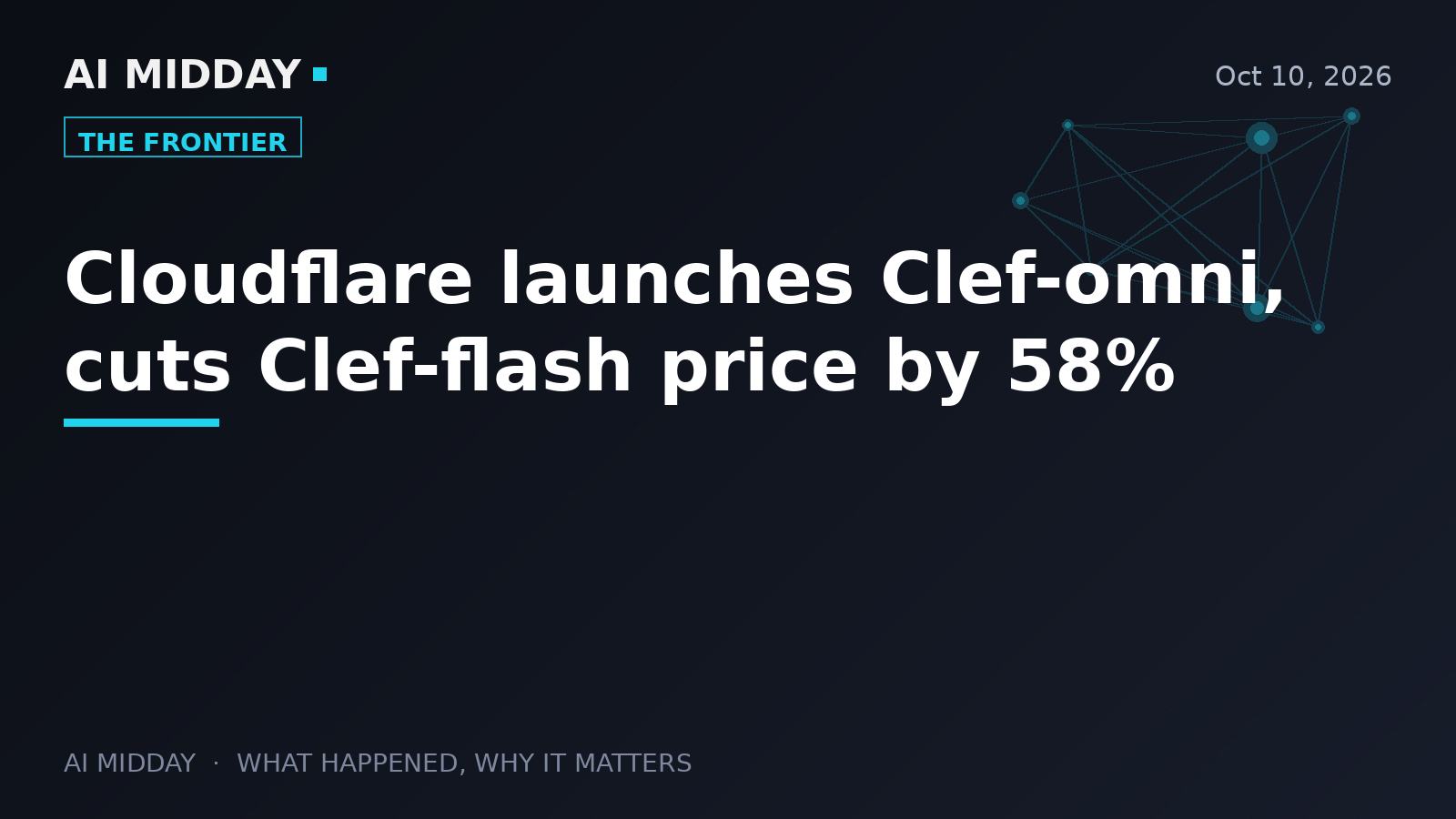 Cloudflare launches Clef-omni, cuts Clef-flash price by 58%