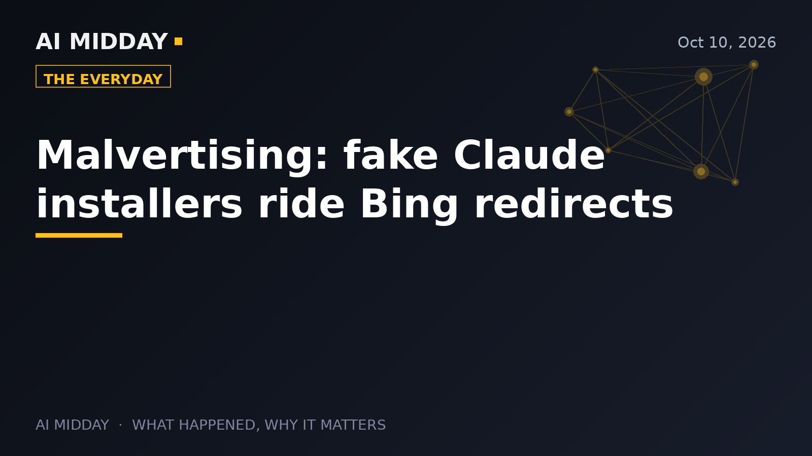 Malvertising: fake Claude installers ride Bing redirects