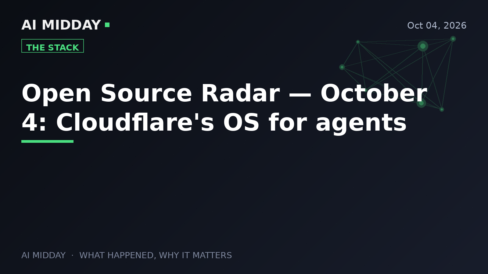 Open Source Radar — October 4: Cloudflare's OS for agents